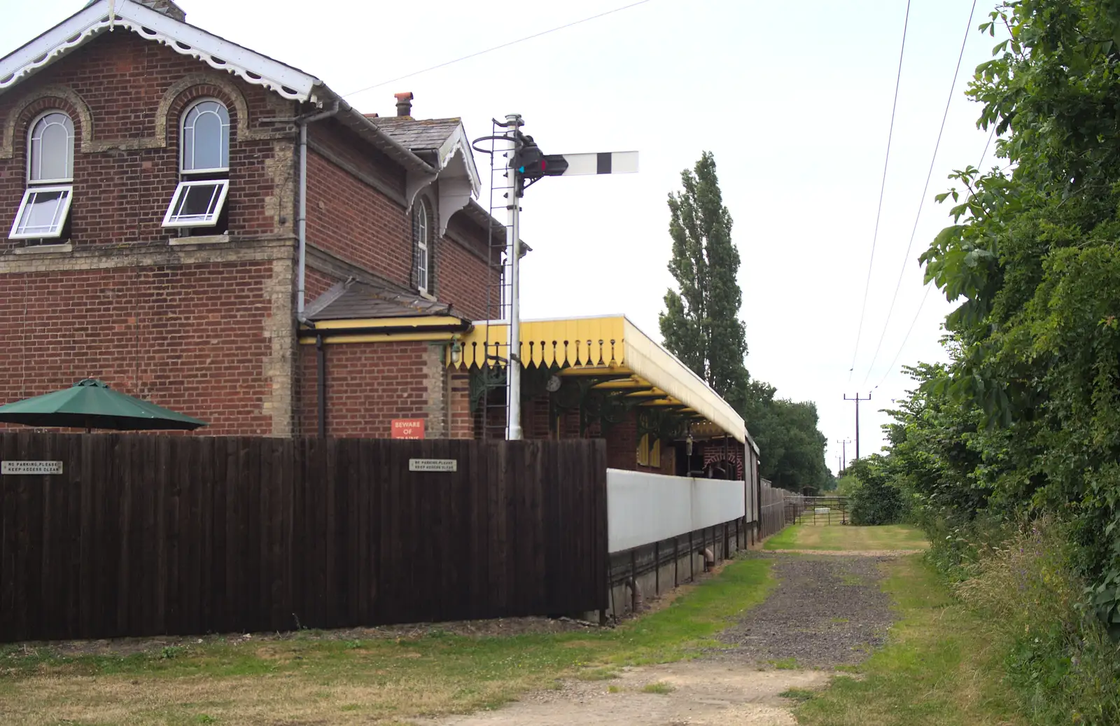 The old railway station at Pulham St. Mary, from The BSCC at Pulham Crown, and Grandad with a Grinder, Brome, Suffolk - 11th July 2013