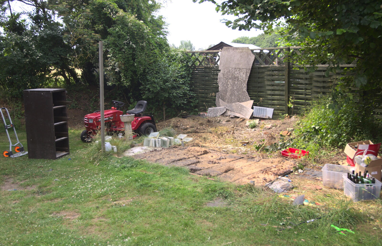 The space where the shed used to be from The BSCC at Pulham Crown, and Grandad with a Grinder, Brome, Suffolk - 11th July 2013