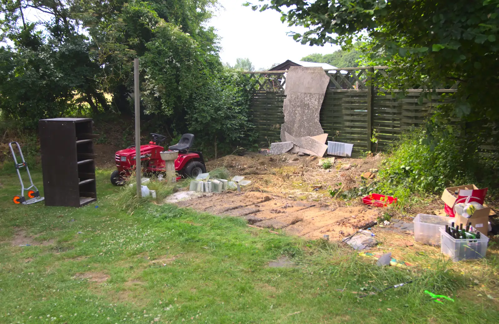 The space where the shed used to be, from The BSCC at Pulham Crown, and Grandad with a Grinder, Brome, Suffolk - 11th July 2013