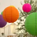 Multi-coloured hanging lampshades, The BBs Play Steph's Wedding, Burston, Norfolk - 13th July 2013