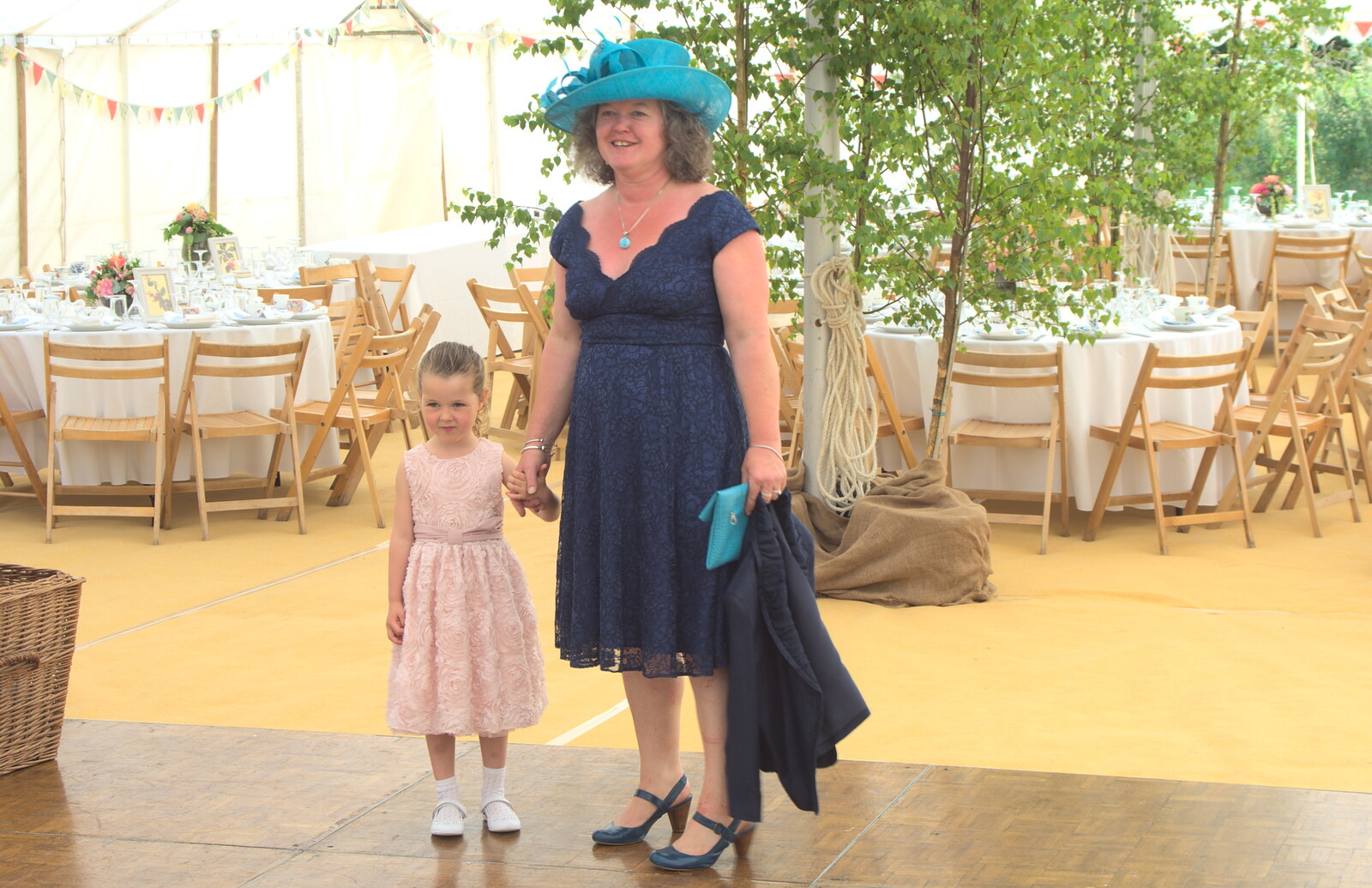 Jo and her god-daughter from The BBs Play Steph's Wedding, Burston, Norfolk - 13th July 2013