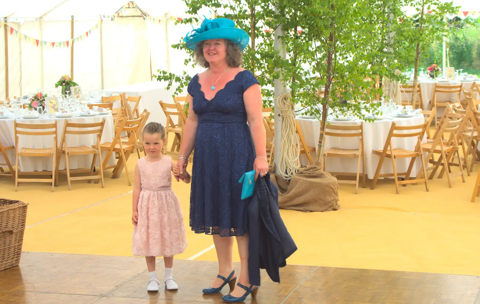 Jo and her god-daughter, from The BBs Play Steph's Wedding, Burston, Norfolk - 13th July 2013