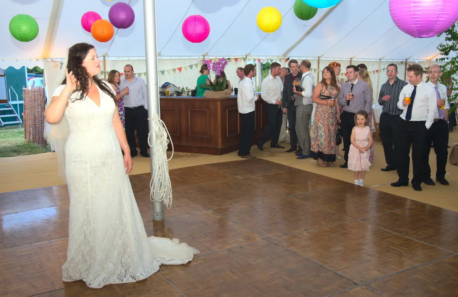 Steph on the dancefloor, from The BBs Play Steph's Wedding, Burston, Norfolk - 13th July 2013