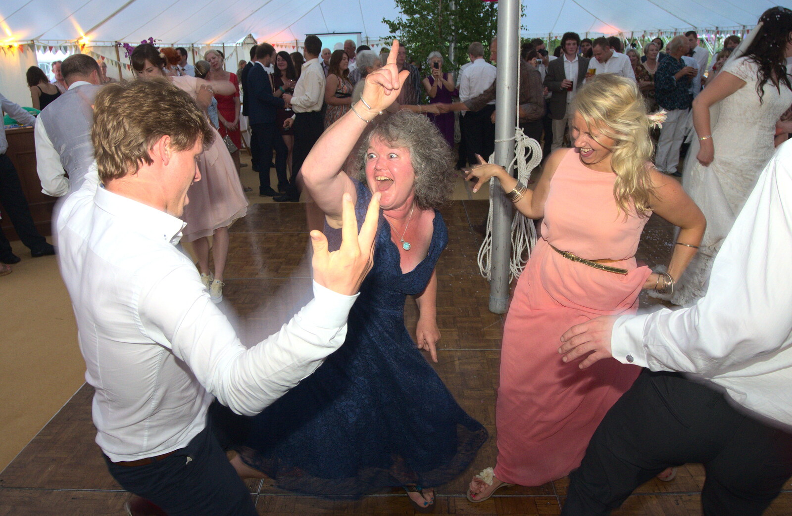 Jo gets really in to it from The BBs Play Steph's Wedding, Burston, Norfolk - 13th July 2013