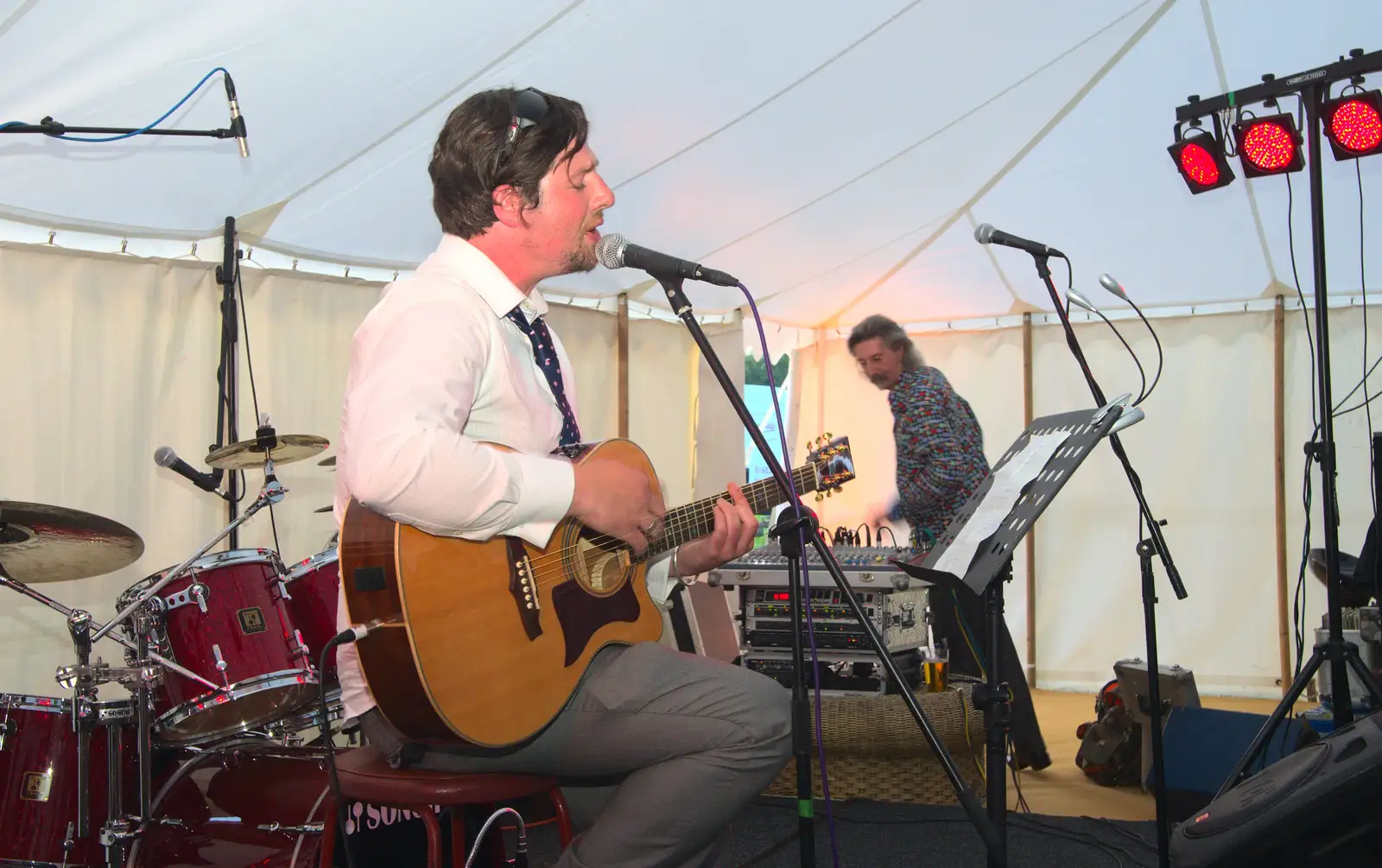 Paz plays guitar, from The BBs Play Steph's Wedding, Burston, Norfolk - 13th July 2013