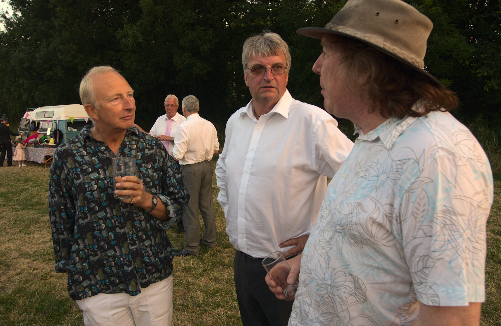Henry, Martin and Max talk about stuff from The BBs Play Steph's Wedding, Burston, Norfolk - 13th July 2013