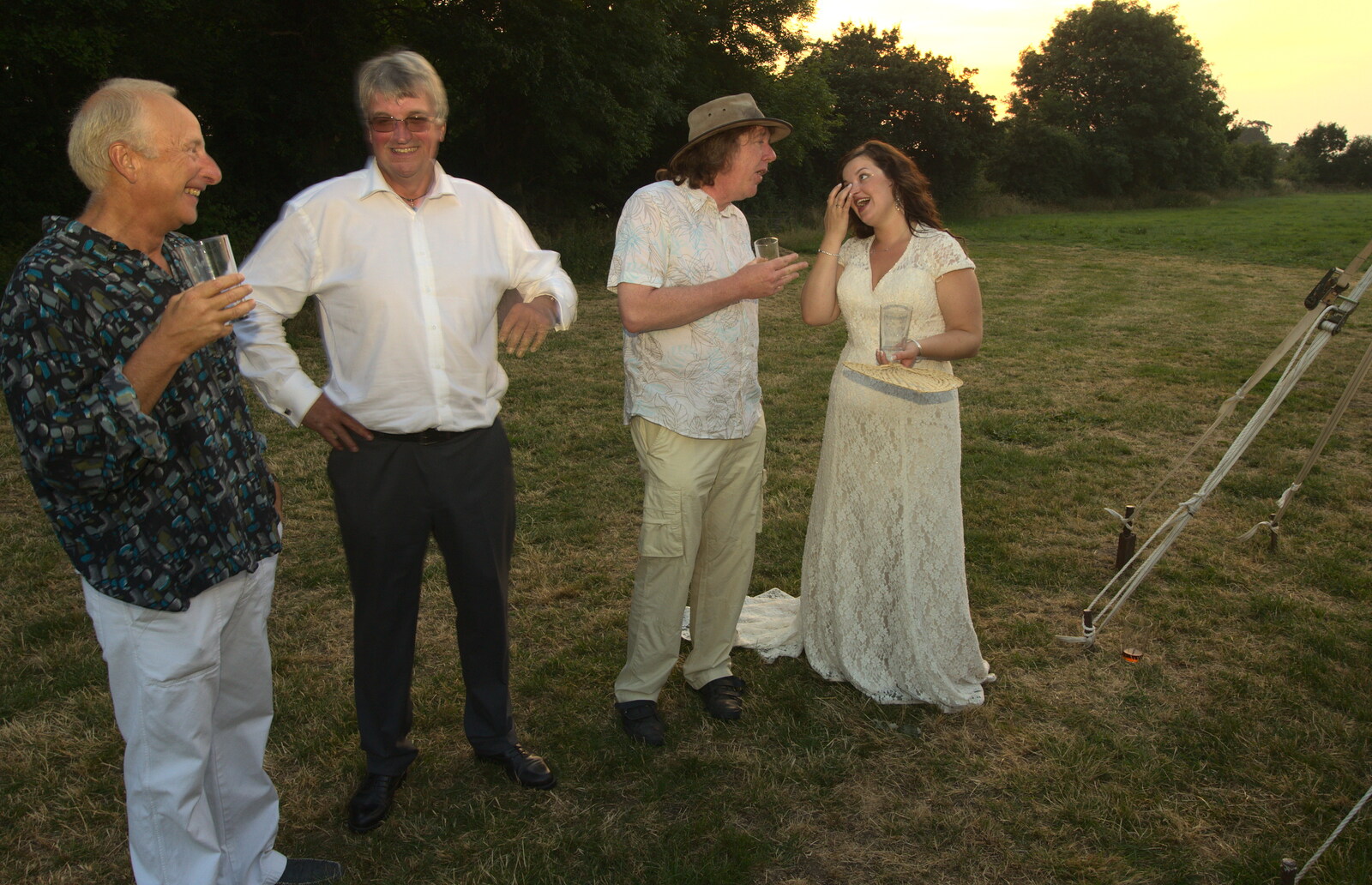 Henry, Martin, Max and Steph from The BBs Play Steph's Wedding, Burston, Norfolk - 13th July 2013