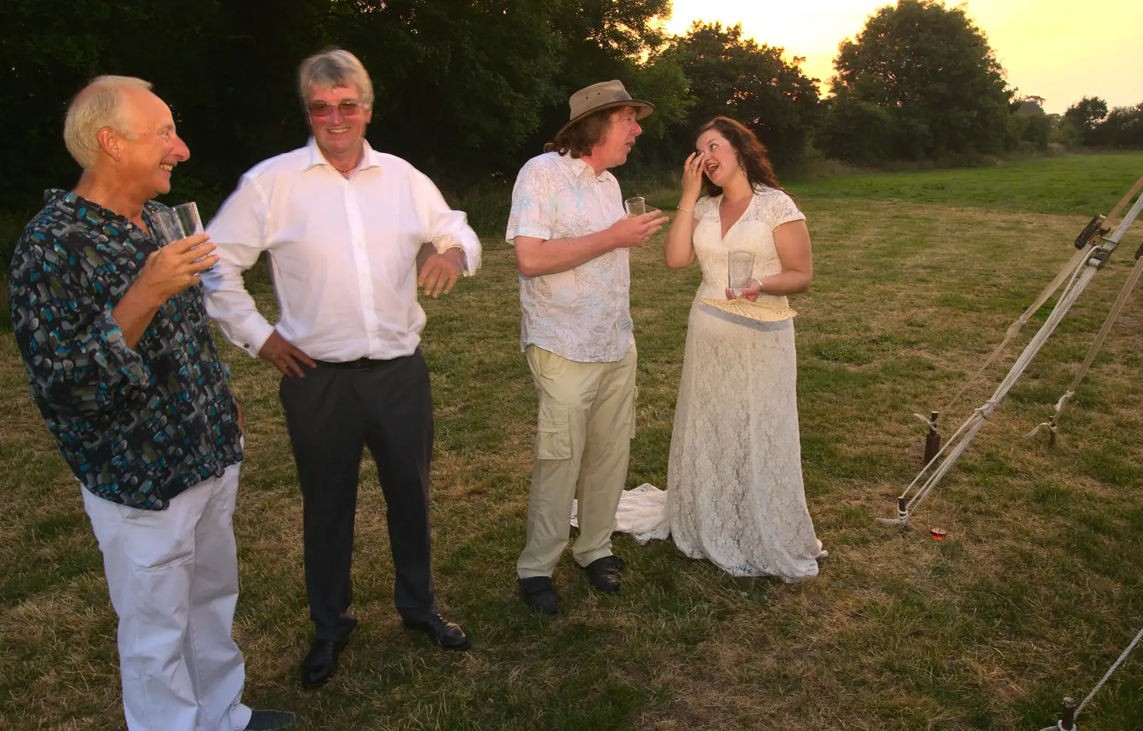 Henry, Martin, Max and Steph, from The BBs Play Steph's Wedding, Burston, Norfolk - 13th July 2013