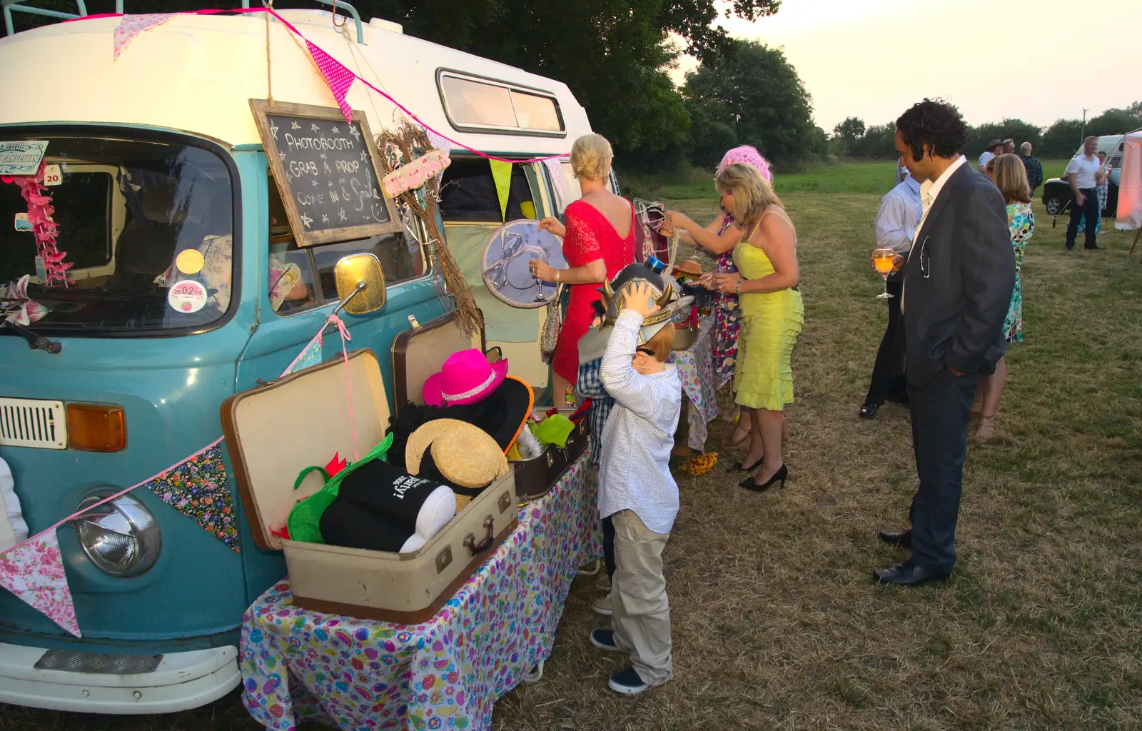 A VW campervan does fancy dress, from The BBs Play Steph's Wedding, Burston, Norfolk - 13th July 2013