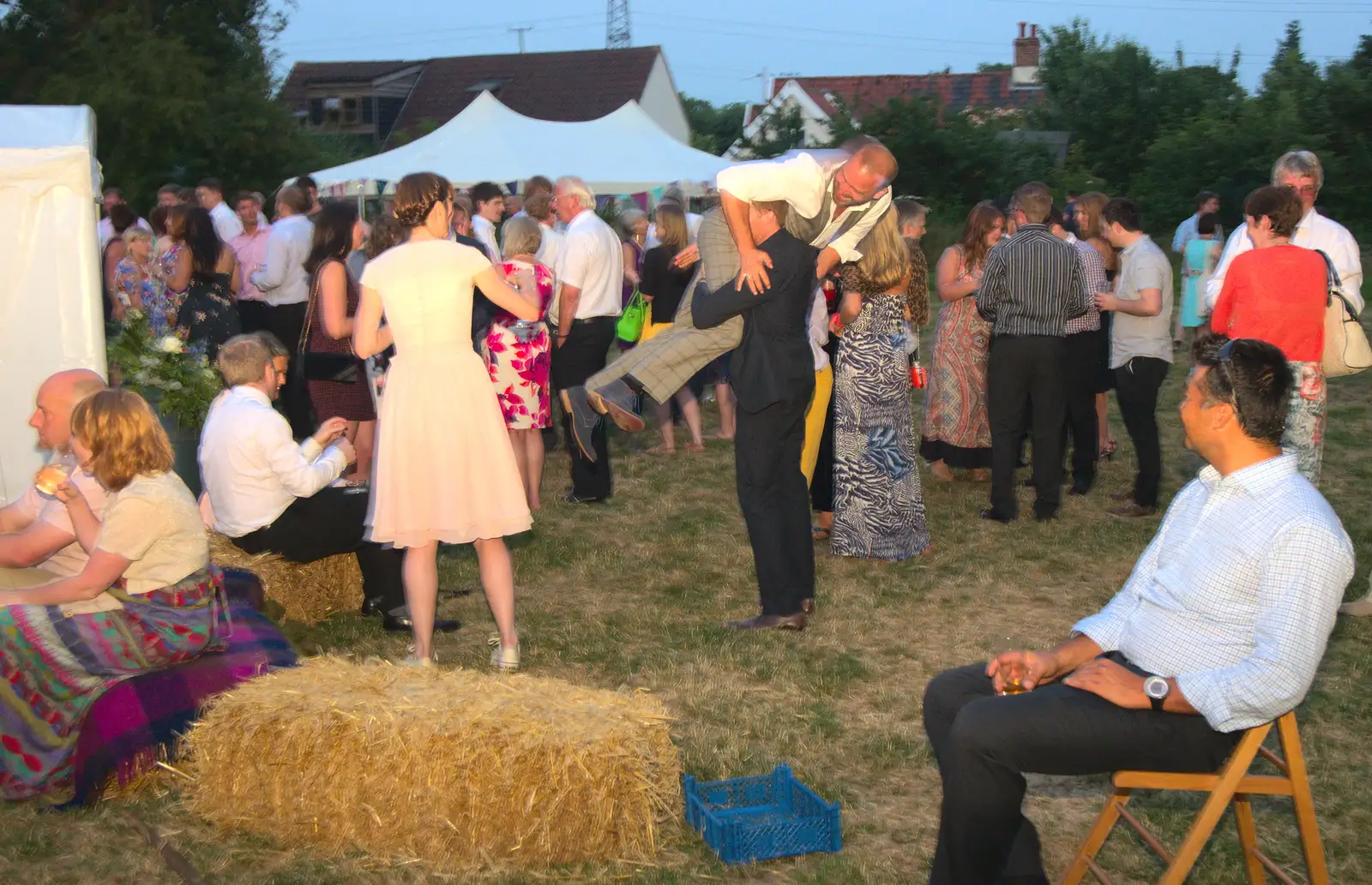 Some dude gets a bit carried away, from The BBs Play Steph's Wedding, Burston, Norfolk - 13th July 2013