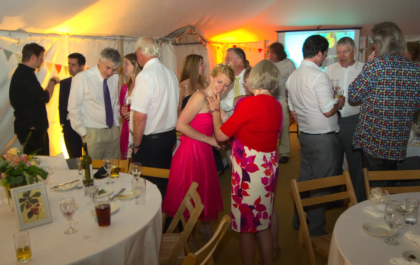 Wedding conversation, from The BBs Play Steph's Wedding, Burston, Norfolk - 13th July 2013