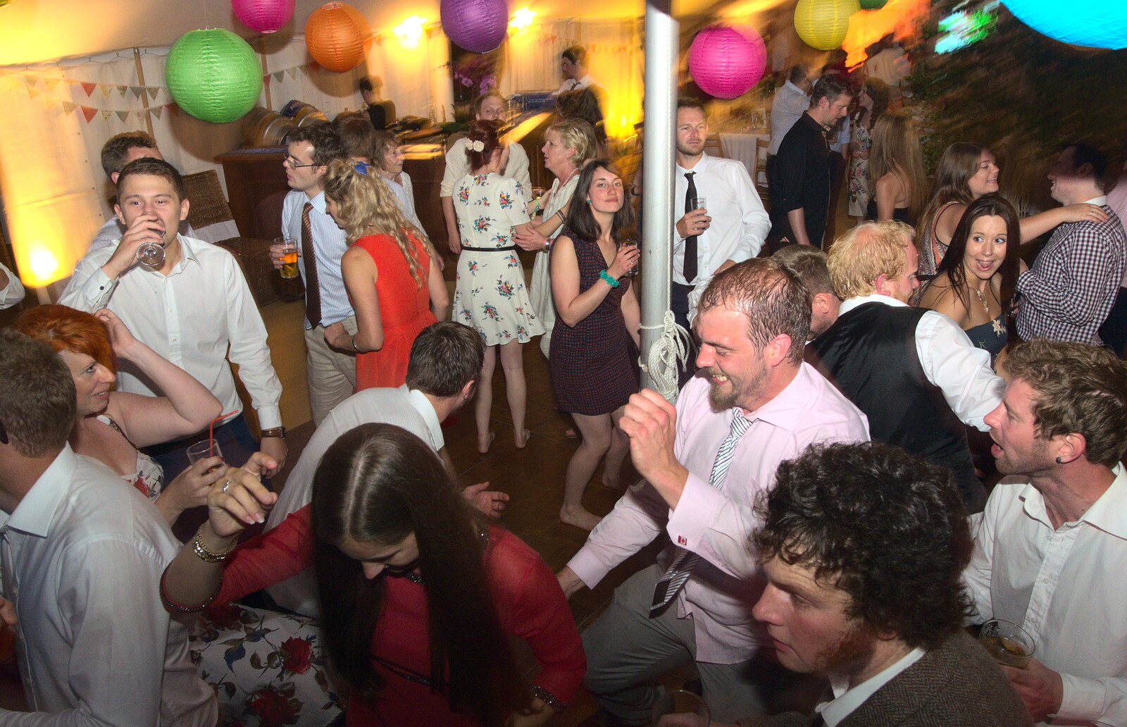 More mosh-pit action from The BBs Play Steph's Wedding, Burston, Norfolk - 13th July 2013