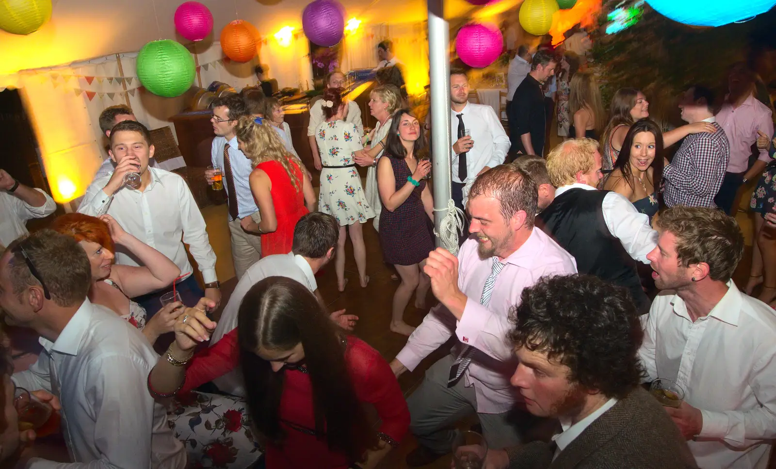 More mosh-pit action, from The BBs Play Steph's Wedding, Burston, Norfolk - 13th July 2013