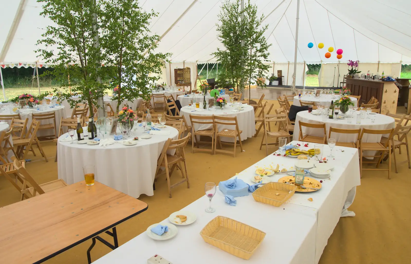 The cheeseboard has been properly demolished, from The BBs Play Steph's Wedding, Burston, Norfolk - 13th July 2013