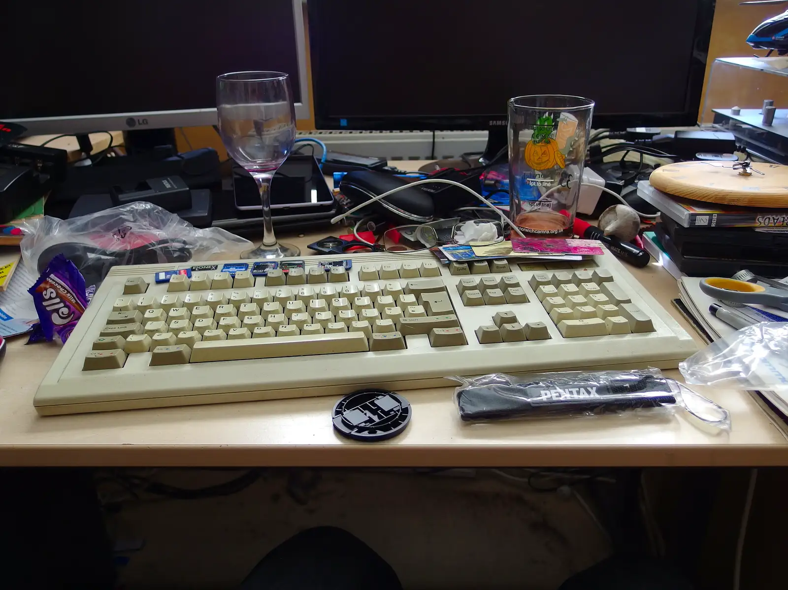 Randomness on Nosher's desk, from The Demolition of the Garage, Brome, Suffolk - 17th July 2013