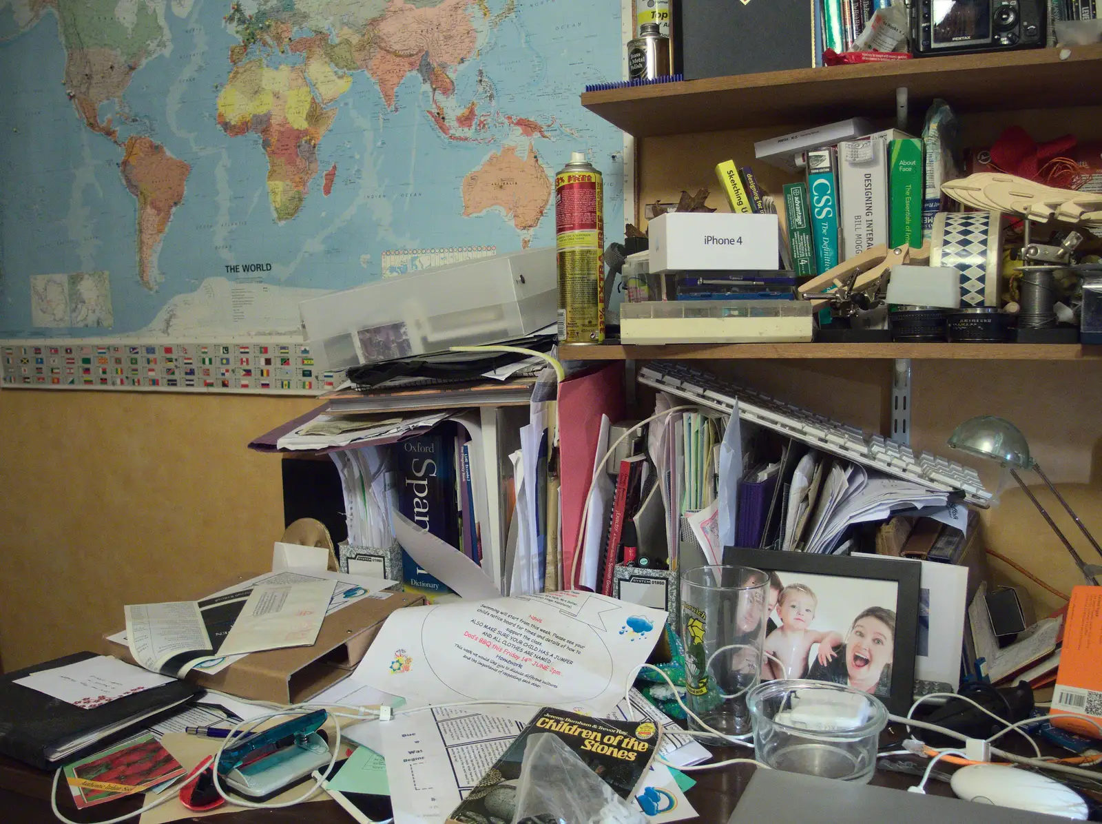 The office is really tidy, as usual, from The Demolition of the Garage, Brome, Suffolk - 17th July 2013