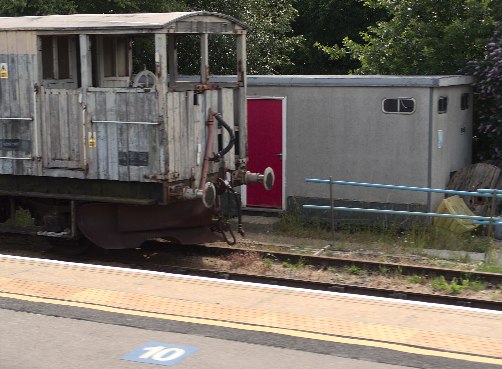 A glimpse of an old brake wagon at Shenfield from The Demolition of the Garage, Brome, Suffolk - 17th July 2013