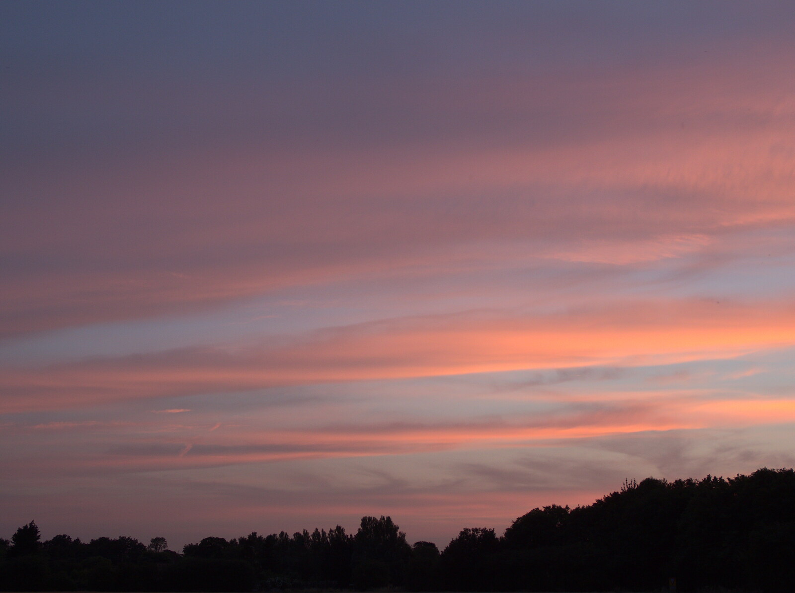 A pink sunset from The Demolition of the Garage, Brome, Suffolk - 17th July 2013