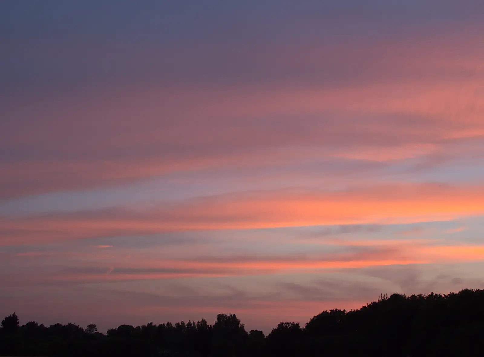 A pink sunset, from The Demolition of the Garage, Brome, Suffolk - 17th July 2013