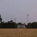 The new wind turbines, The Demolition of the Garage, Brome, Suffolk - 17th July 2013