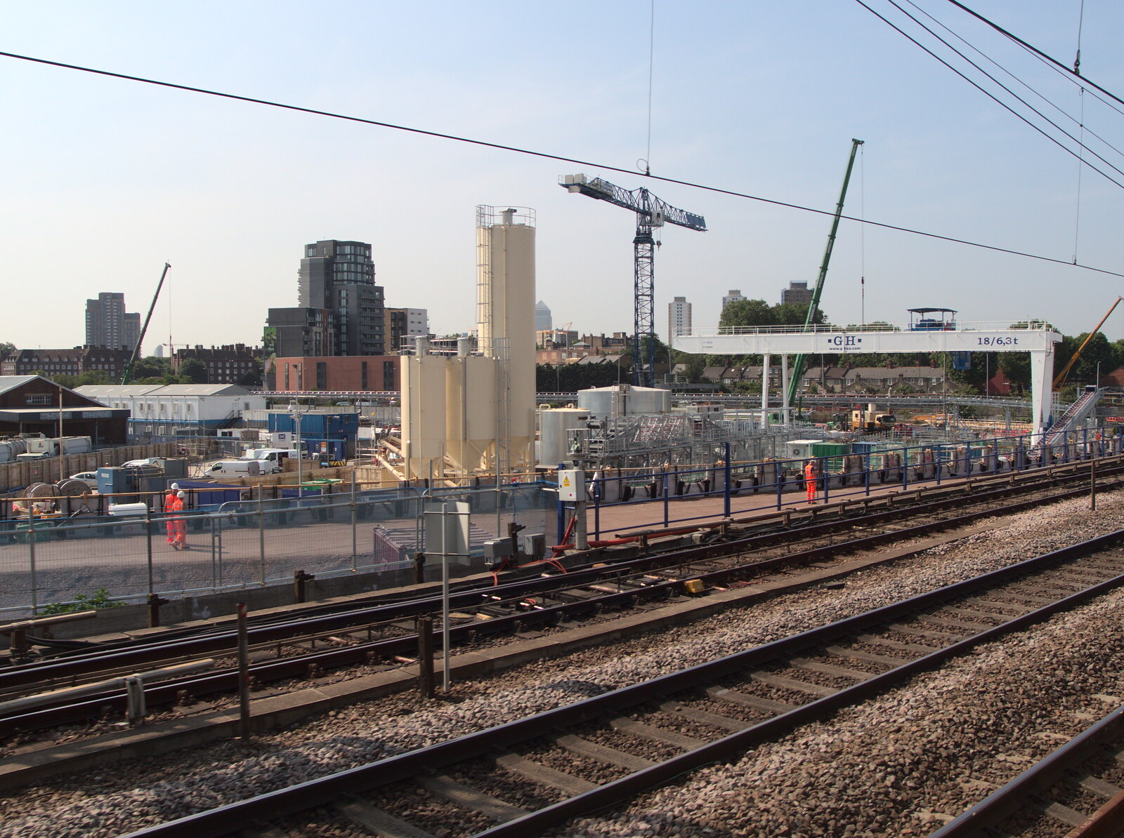 The Crossrail Stratford site from The Demolition of the Garage, Brome, Suffolk - 17th July 2013