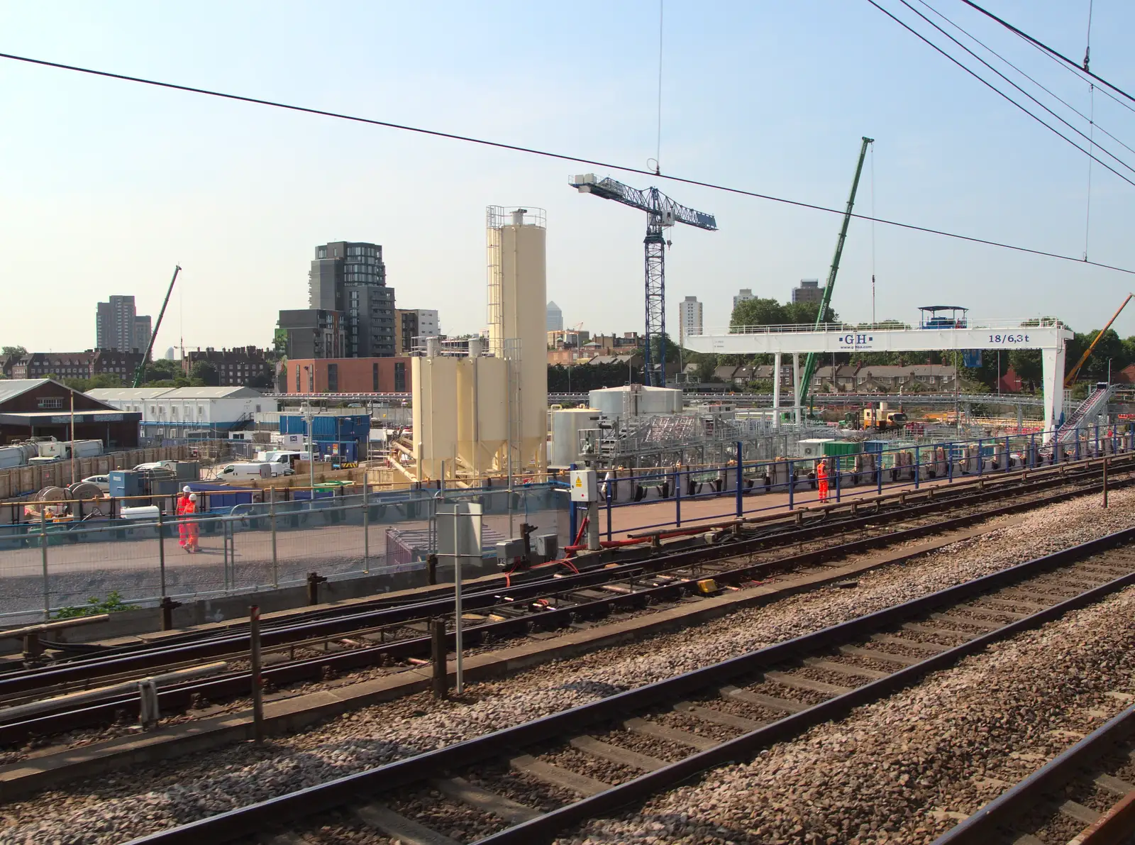 The Crossrail Stratford site, from The Demolition of the Garage, Brome, Suffolk - 17th July 2013