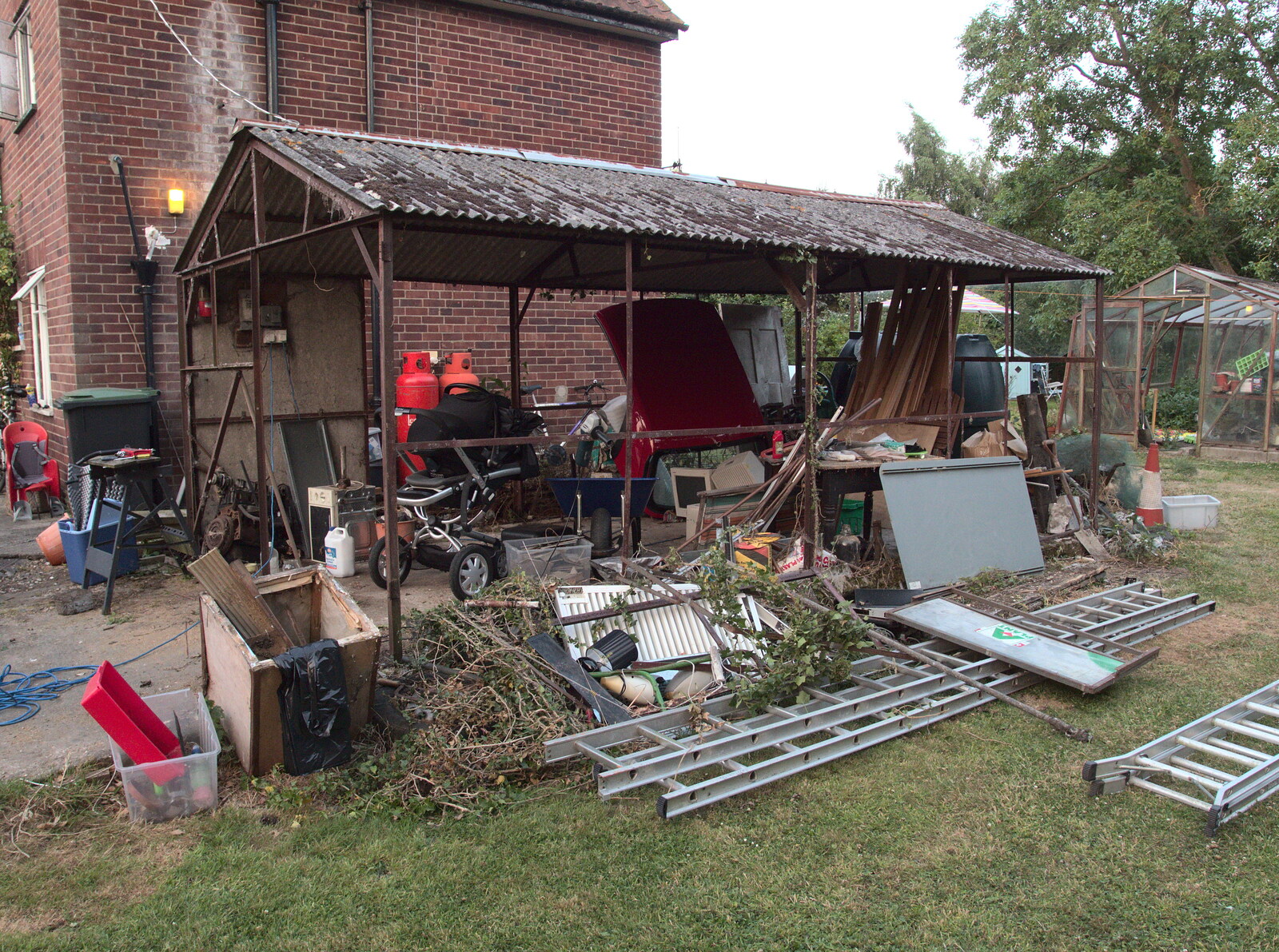Another view of the garage from The Demolition of the Garage, Brome, Suffolk - 17th July 2013