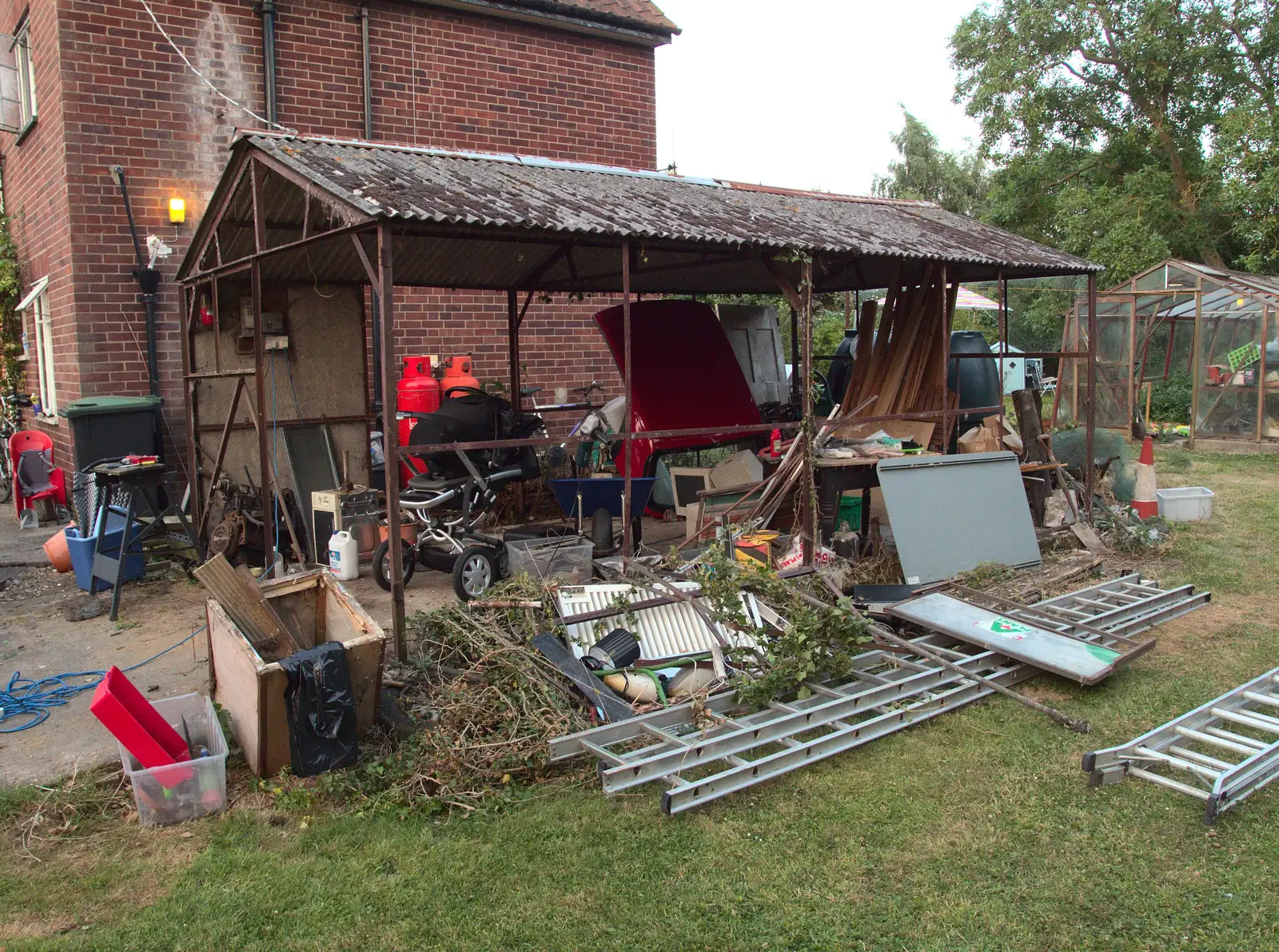 Another view of the garage, from The Demolition of the Garage, Brome, Suffolk - 17th July 2013