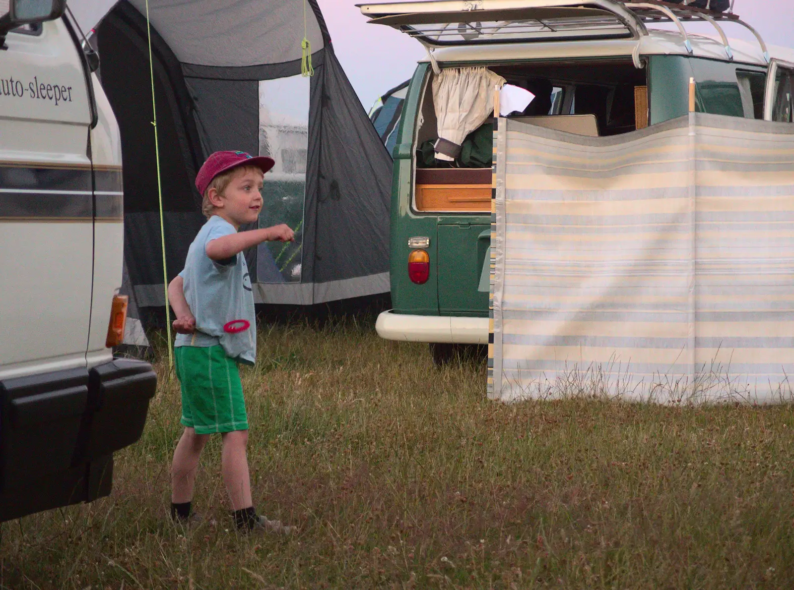 Fred goes bug-hunting in the dusk, from The 8th Latitude Festival, Henham Park, Southwold, Suffolk - 18th July 2013