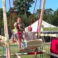 Isobel, Harry and Fred ride on the swing boats, The 8th Latitude Festival, Henham Park, Southwold, Suffolk - 18th July 2013