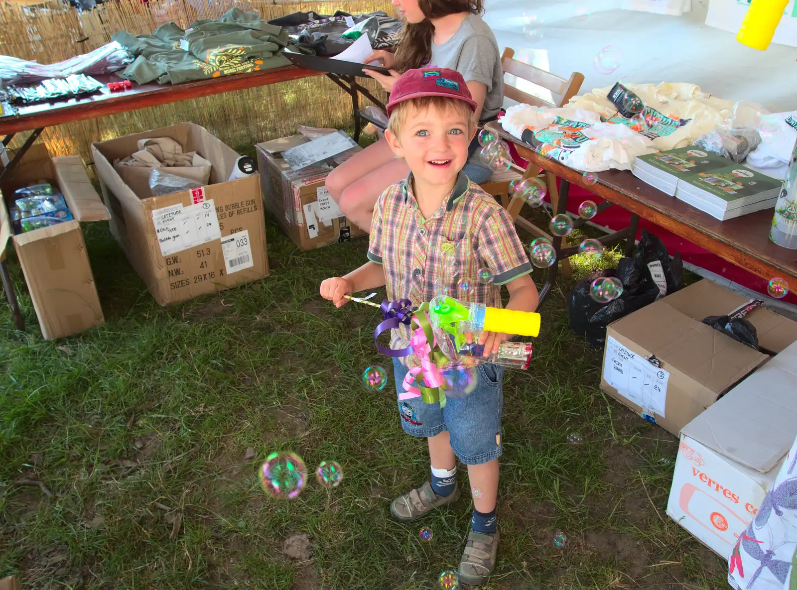 Fred looks up, from The 8th Latitude Festival, Henham Park, Southwold, Suffolk - 18th July 2013