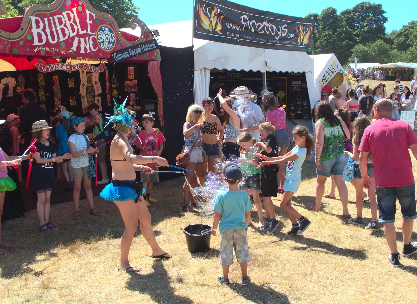 Fun down at a bubble stall, from The 8th Latitude Festival, Henham Park, Southwold, Suffolk - 18th July 2013