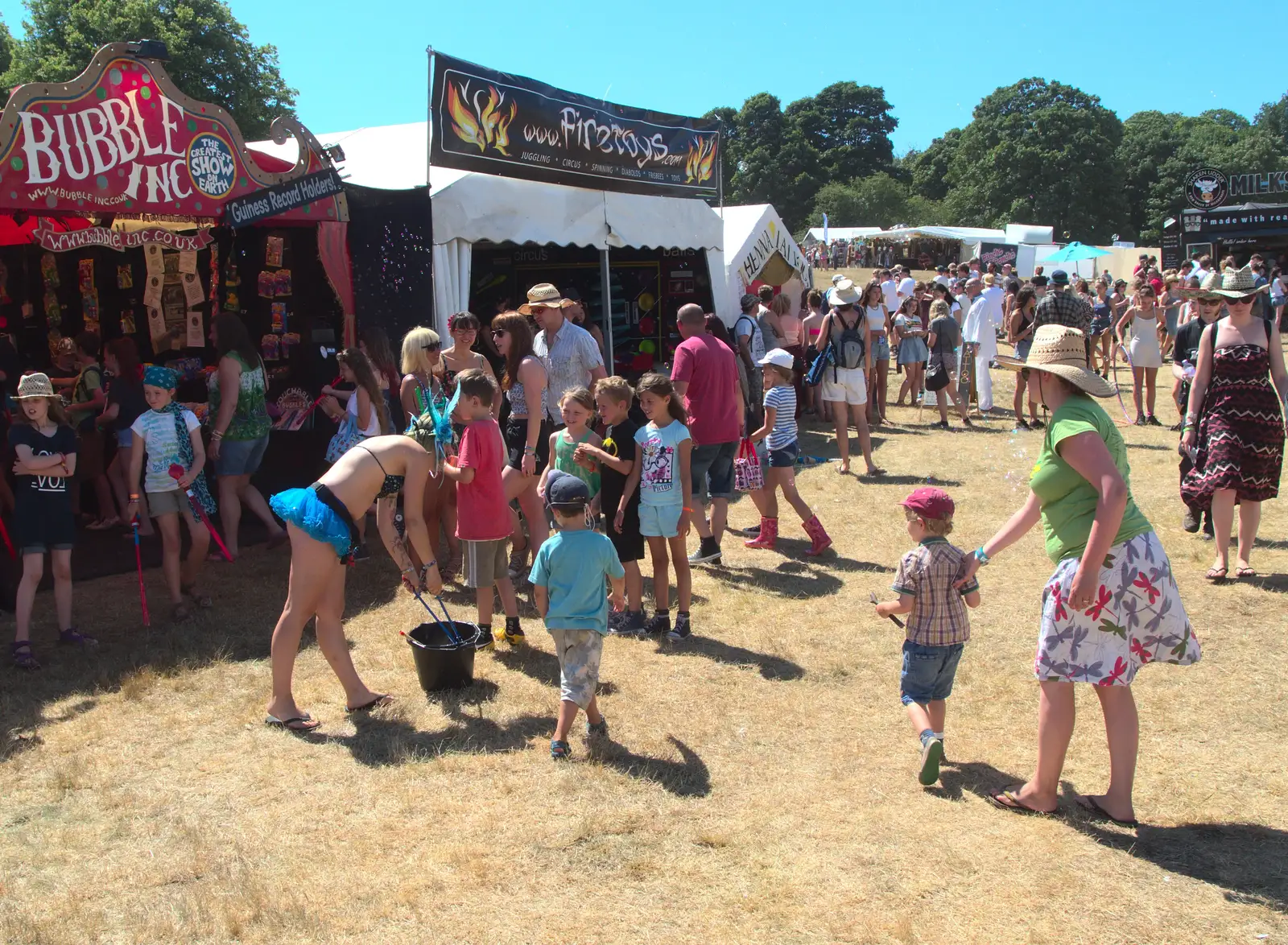 Isobel encourages Fred, from The 8th Latitude Festival, Henham Park, Southwold, Suffolk - 18th July 2013