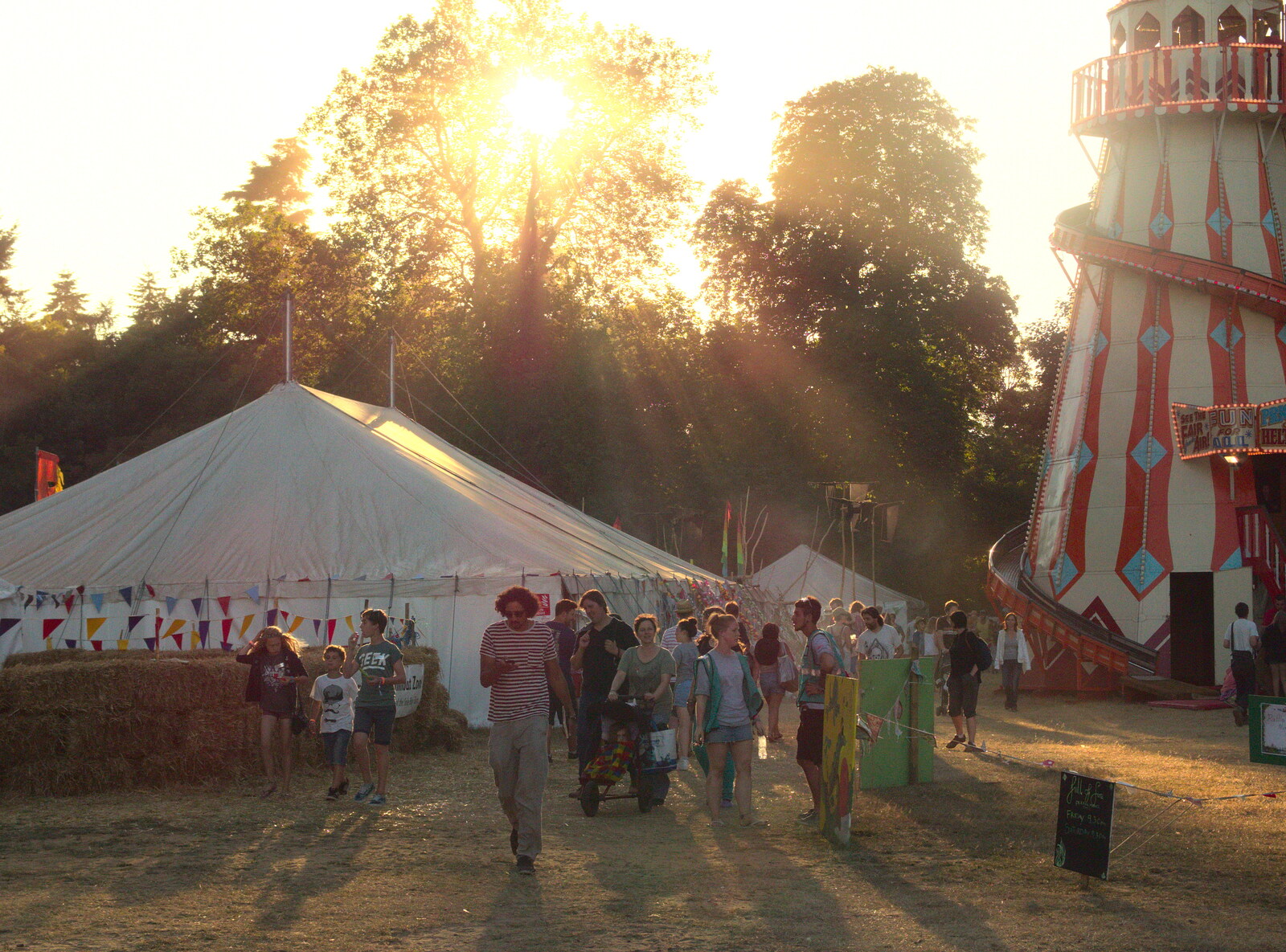 A low sun in the sprog compound from The 8th Latitude Festival, Henham Park, Southwold, Suffolk - 18th July 2013