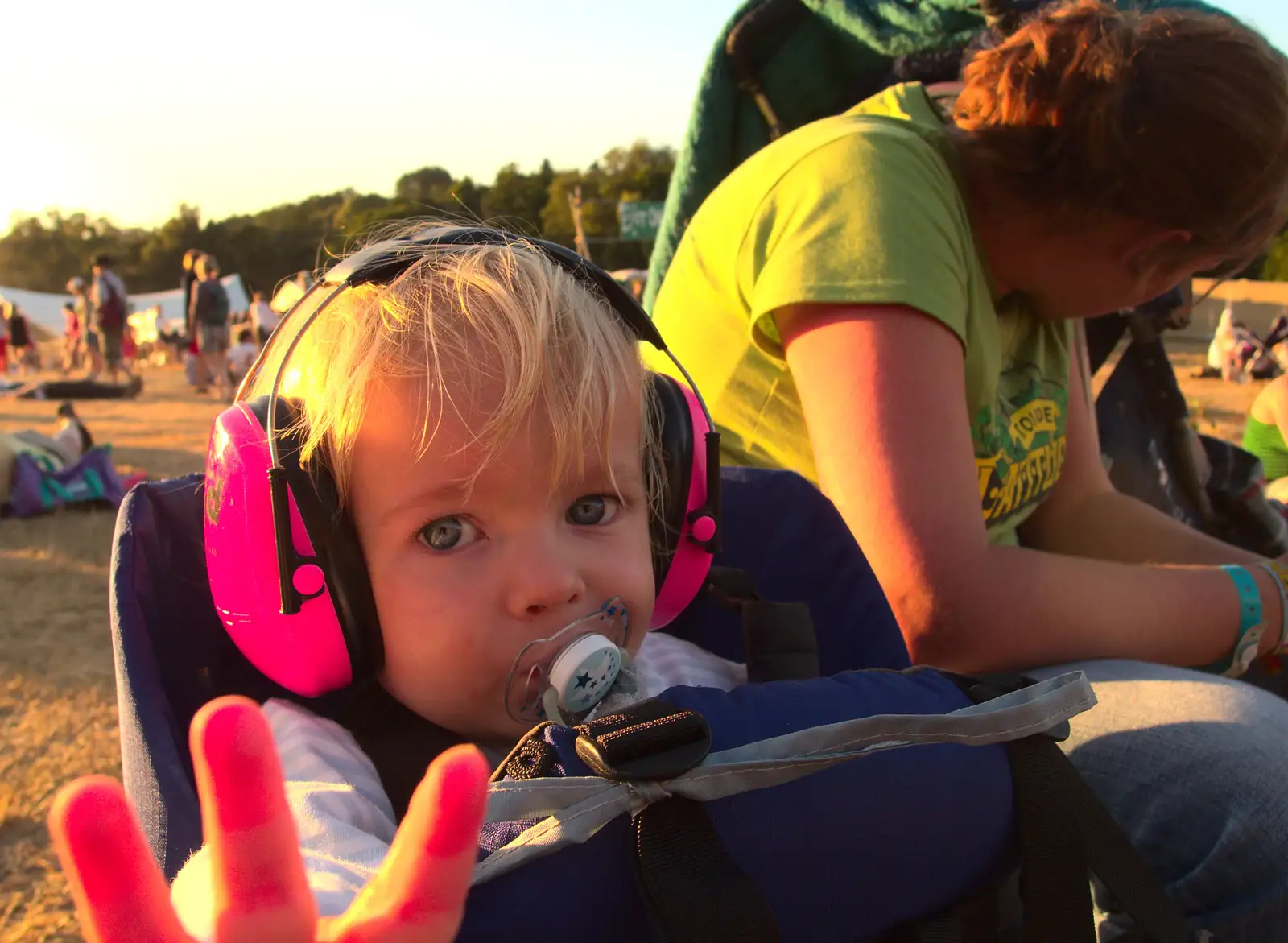 Harry's got his cans on, from The 8th Latitude Festival, Henham Park, Southwold, Suffolk - 18th July 2013