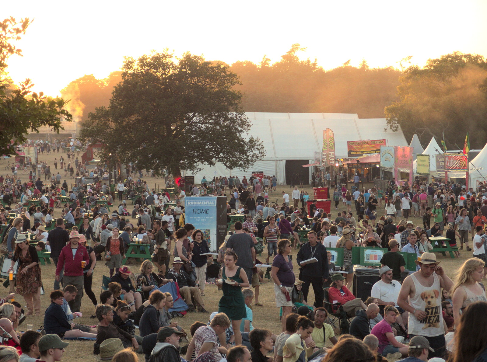 Crowds in the low sun from The 8th Latitude Festival, Henham Park, Southwold, Suffolk - 18th July 2013