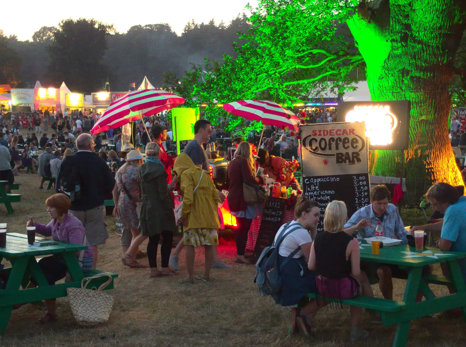 Coffee bar and a bright green tree, from The 8th Latitude Festival, Henham Park, Southwold, Suffolk - 18th July 2013