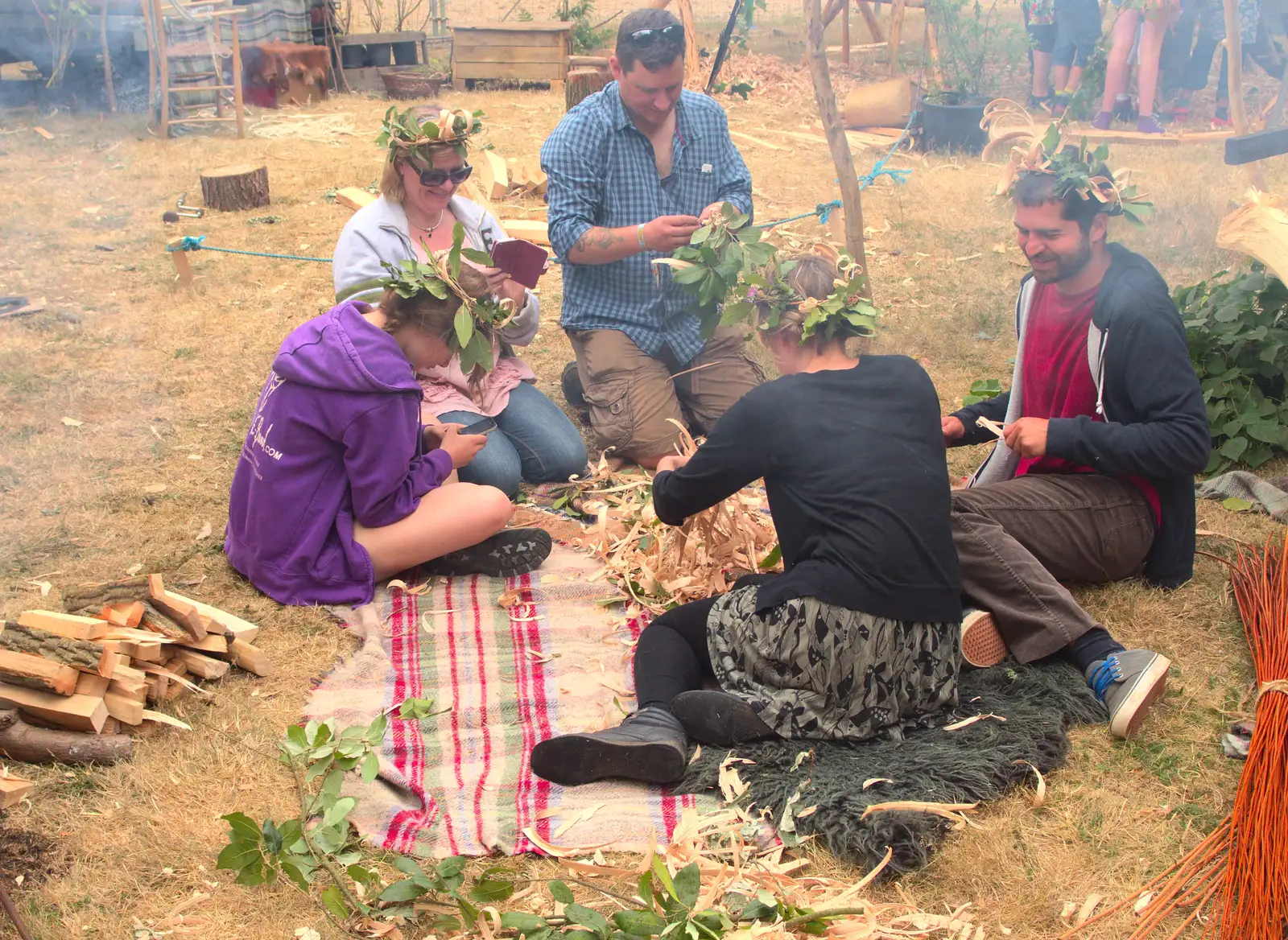 Some bushcraft occurs, from The 8th Latitude Festival, Henham Park, Southwold, Suffolk - 18th July 2013