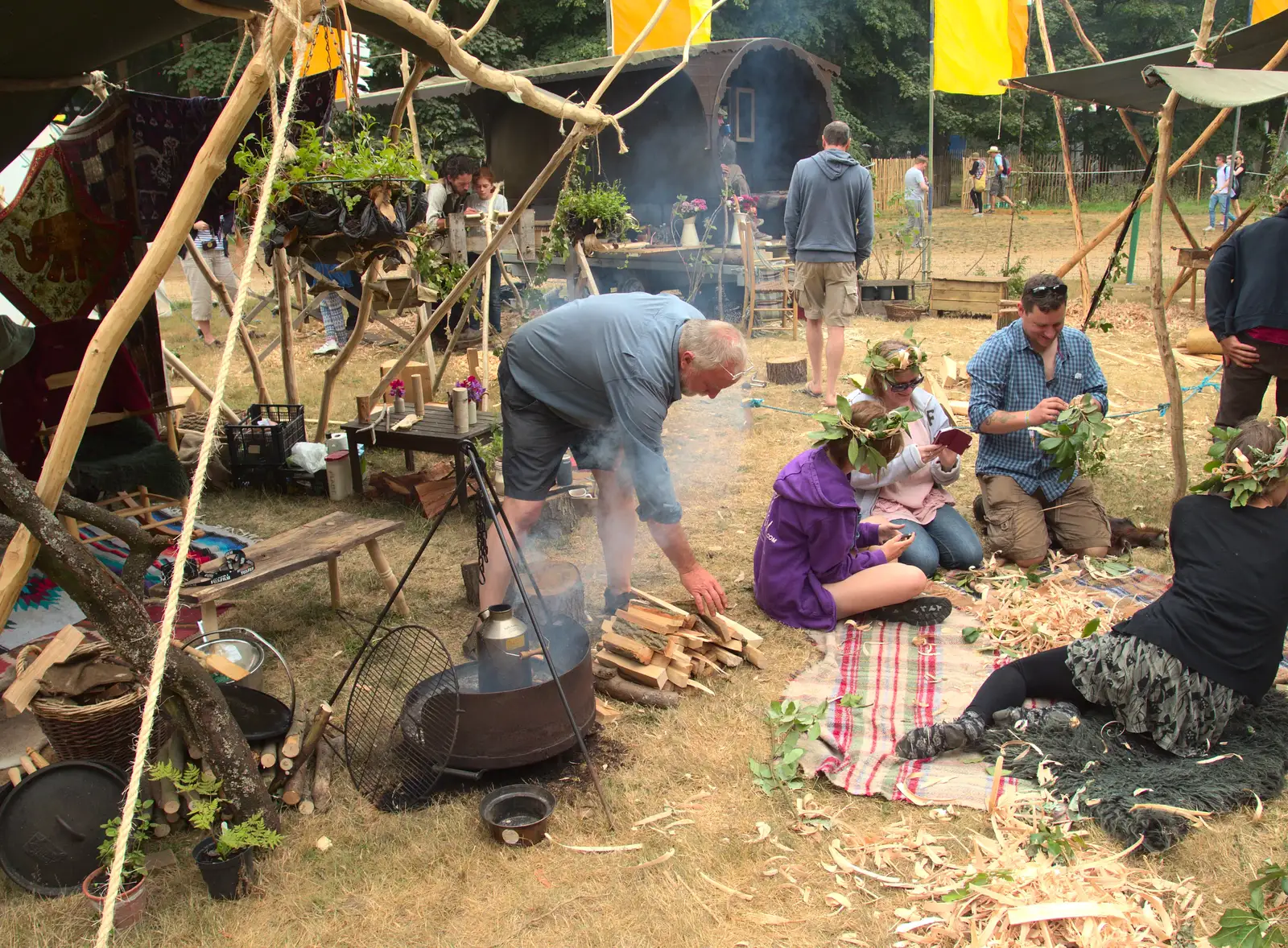 Boiling pots and bushcraft, from The 8th Latitude Festival, Henham Park, Southwold, Suffolk - 18th July 2013