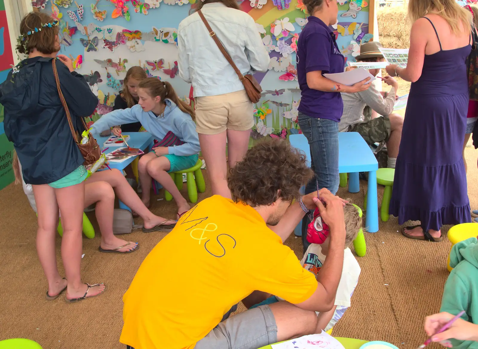 Fred gets his face painted, from The 8th Latitude Festival, Henham Park, Southwold, Suffolk - 18th July 2013