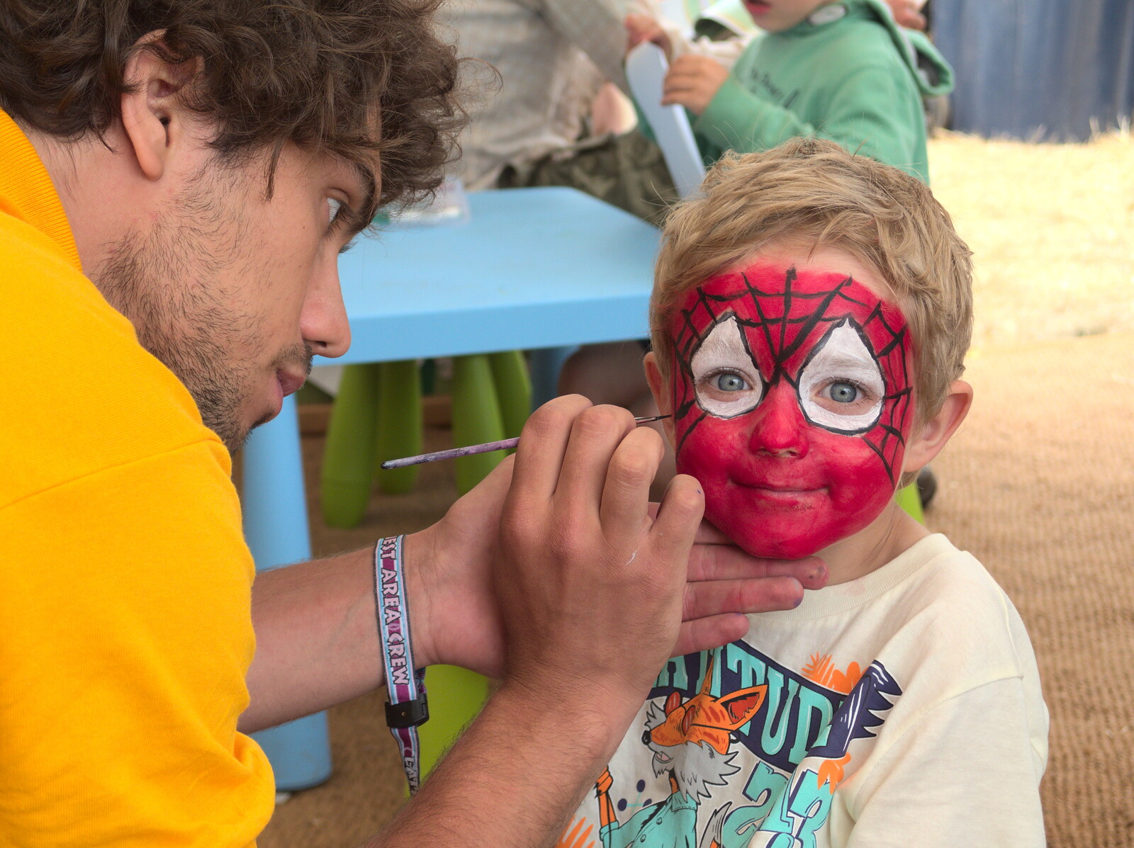 Fred becomes Spider-Man from The 8th Latitude Festival, Henham Park, Southwold, Suffolk - 18th July 2013