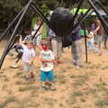 Fred under a giant spider, The 8th Latitude Festival, Henham Park, Southwold, Suffolk - 18th July 2013
