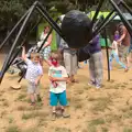 Fred under a giant spider, The 8th Latitude Festival, Henham Park, Southwold, Suffolk - 18th July 2013