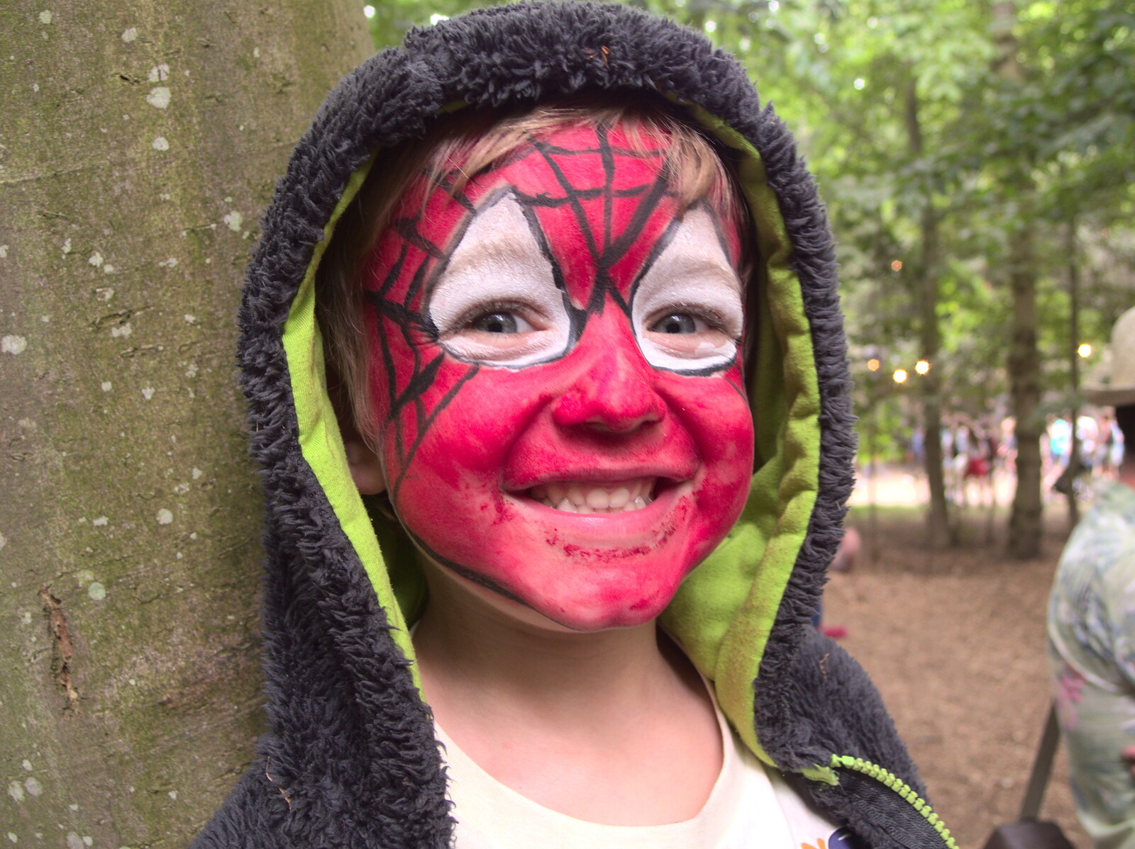 Fred shows off his face paint from The 8th Latitude Festival, Henham Park, Southwold, Suffolk - 18th July 2013