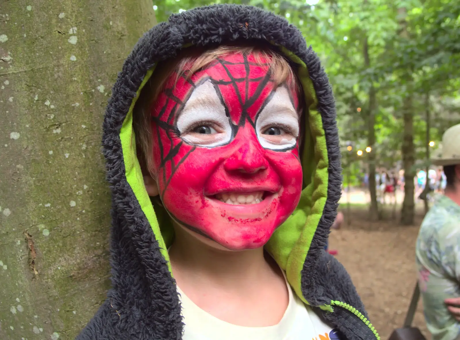 Fred shows off his face paint, from The 8th Latitude Festival, Henham Park, Southwold, Suffolk - 18th July 2013