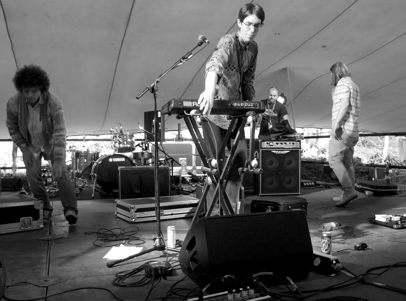 Sam gets to pack up after the gig, from The 8th Latitude Festival, Henham Park, Southwold, Suffolk - 18th July 2013