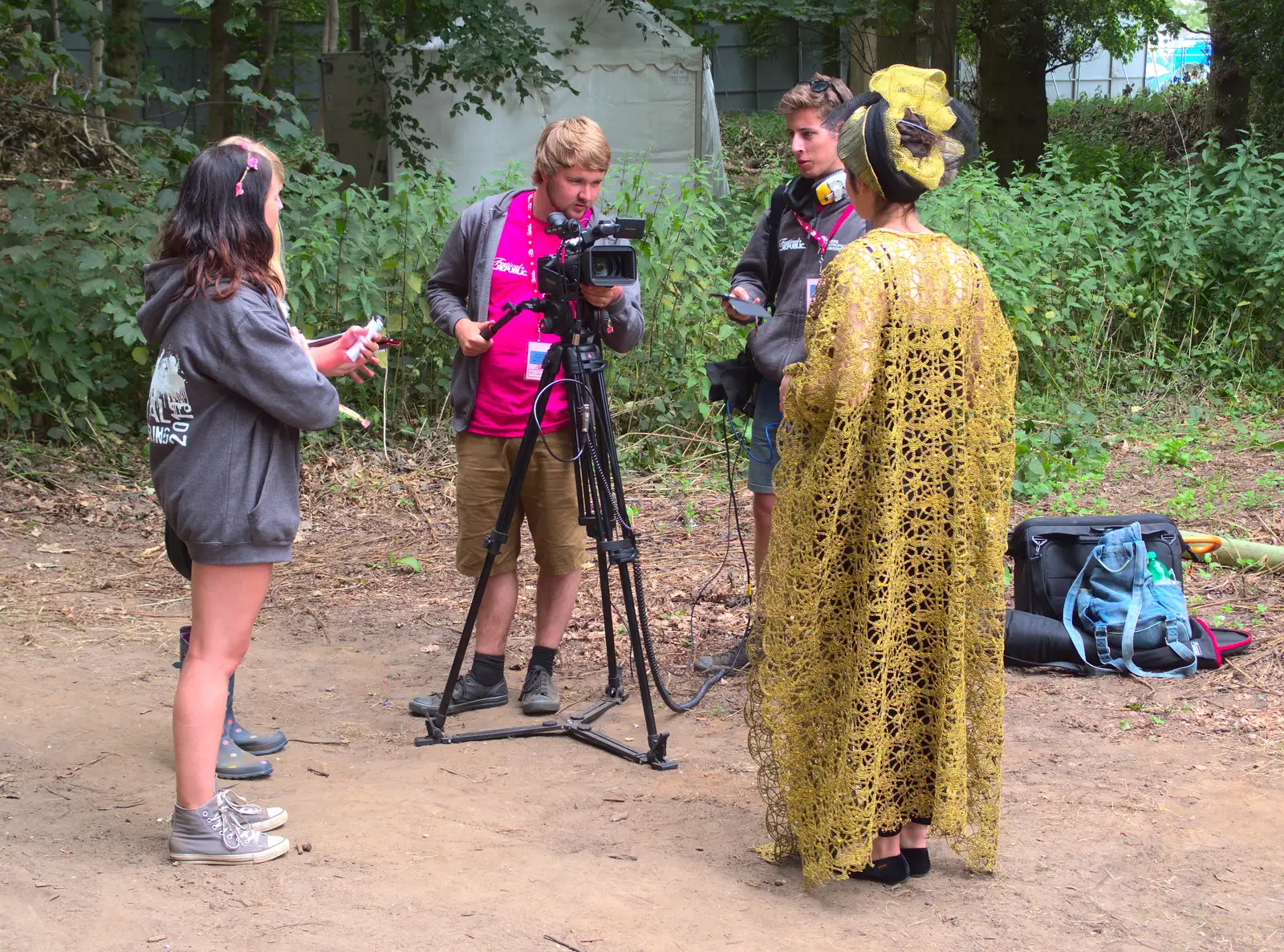 Daisy gets interviewed, from The 8th Latitude Festival, Henham Park, Southwold, Suffolk - 18th July 2013