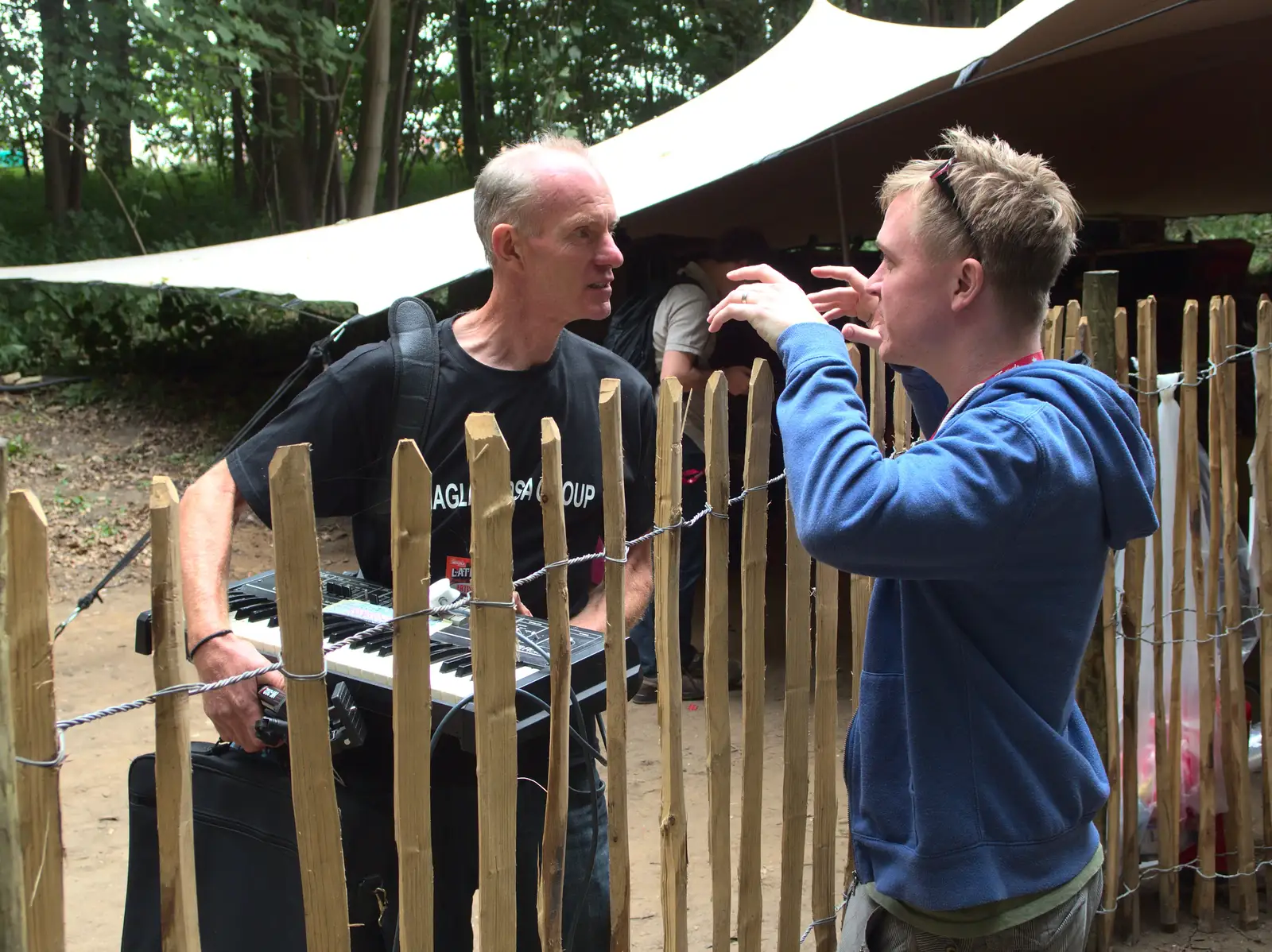 Steve chats to a fan, from The 8th Latitude Festival, Henham Park, Southwold, Suffolk - 18th July 2013