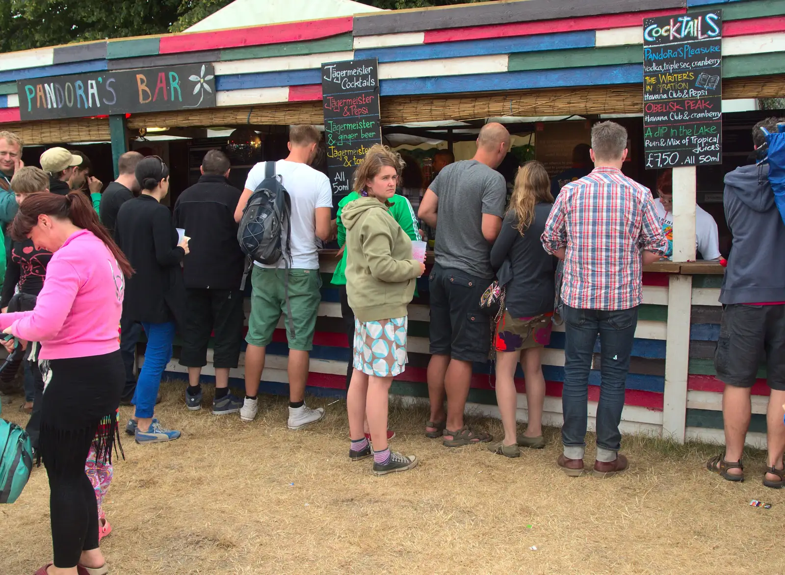 Isobel queues at the bar, from The 8th Latitude Festival, Henham Park, Southwold, Suffolk - 18th July 2013