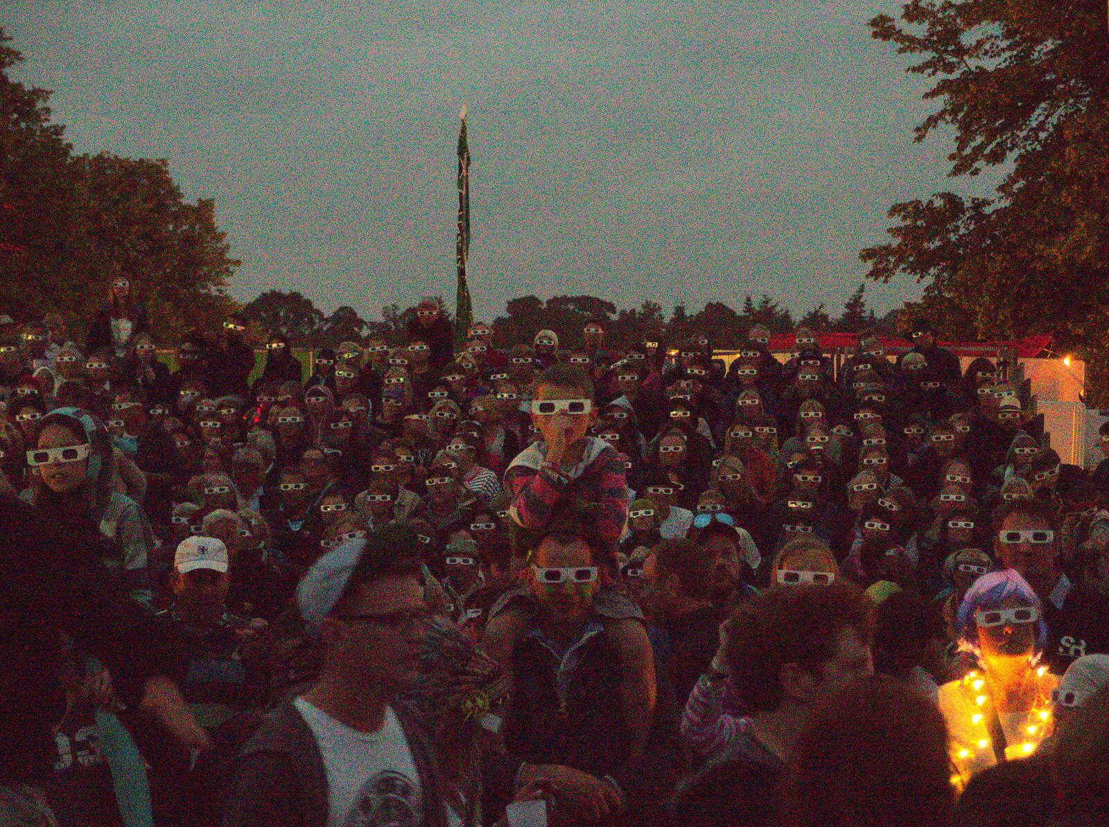 The audience are all wearing 3D specs from The 8th Latitude Festival, Henham Park, Southwold, Suffolk - 18th July 2013